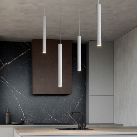 Lampadario da cucina toplight cilindri grigio con decentramento