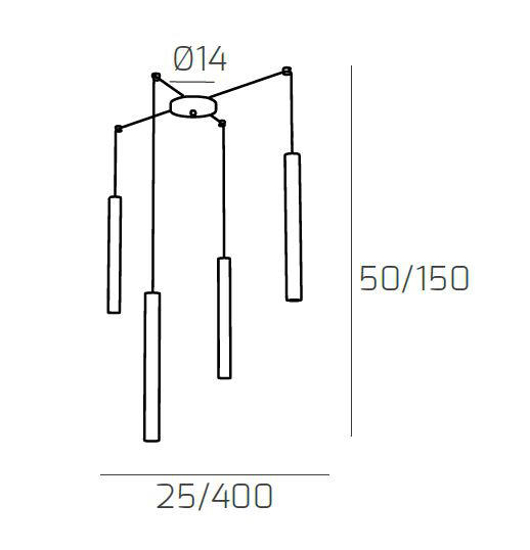 Lampadario da cucina toplight cilindri grigio con decentramento