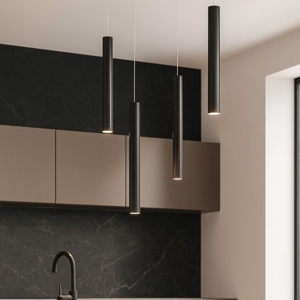 Lampadario da cucina cilindri nero top light round