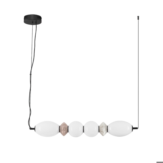 Lampadario per cucina moderna led 3000k in vetro e ceramica
