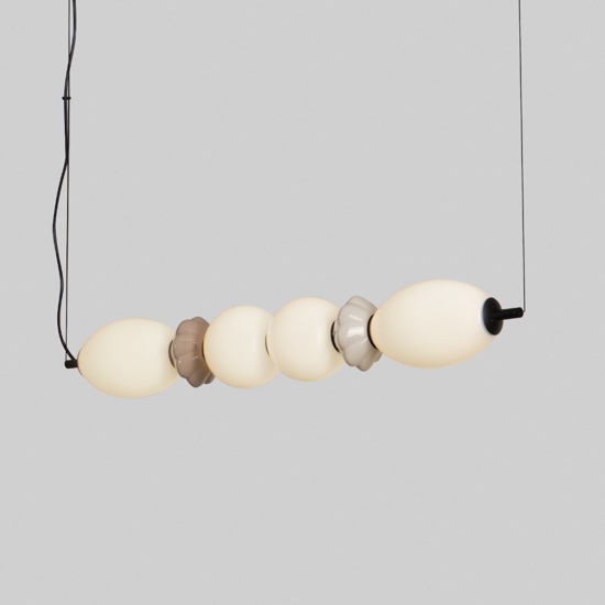 Lampadario per cucina moderna led 3000k in vetro e ceramica