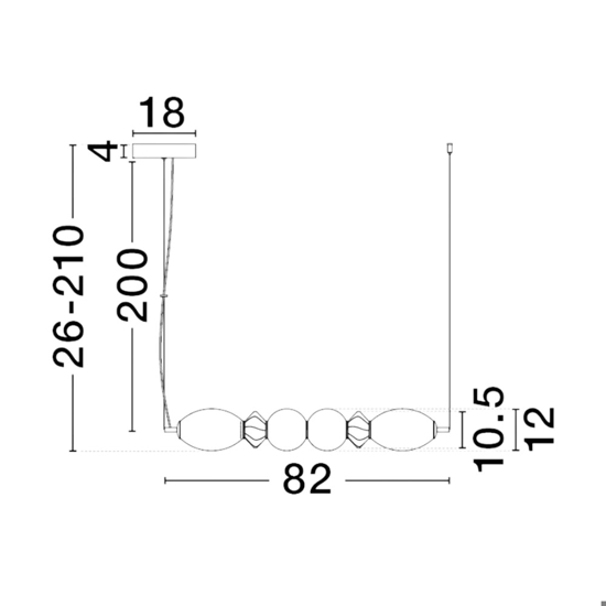 Lampadario per cucina moderna led 3000k in vetro e ceramica