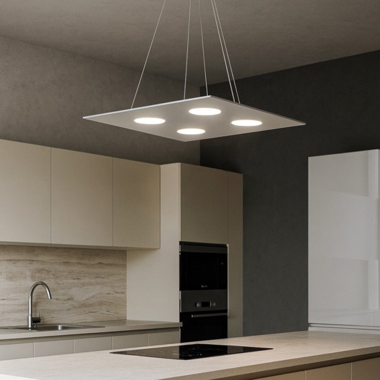 Lampadario per cucina moderna grigio quadrato toplight area