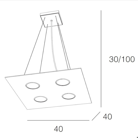 Lampadario per cucina moderna grigio quadrato toplight area