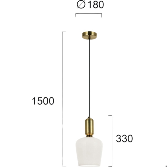 Lampada a sospensione oro con vetro fp 