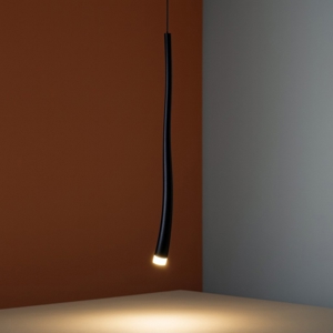 Lampada a sospensione led nera design moderna fp