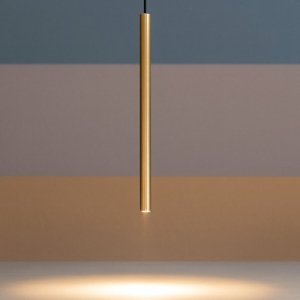 Lampada a sospensione cilindro lungo 100cm oro