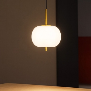 Lampada a sospensione oro vetro sfera bianca