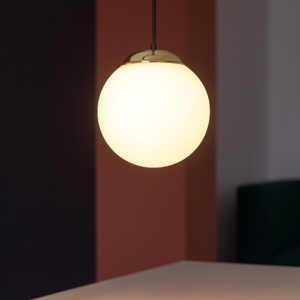 Lampada da comodino nero sfera bianca cm25 fp