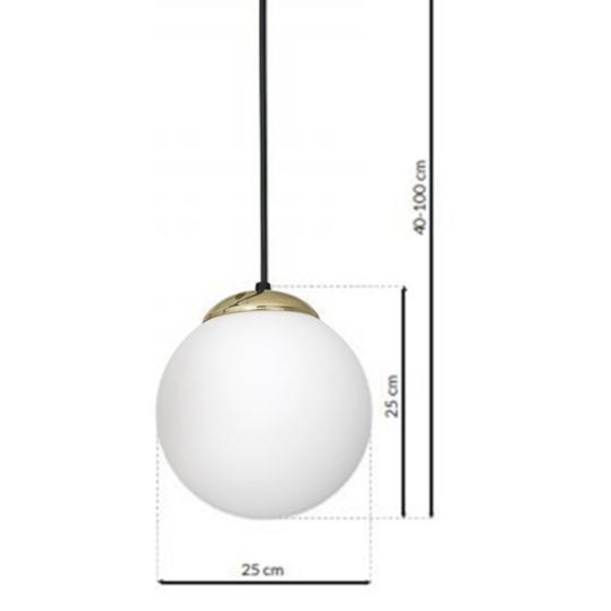 Lampada da comodino nero sfera bianca cm25 fp