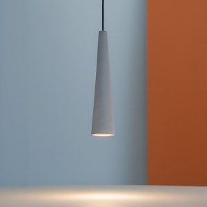 Lampada sospensione cono di cemento grigio per isola fp