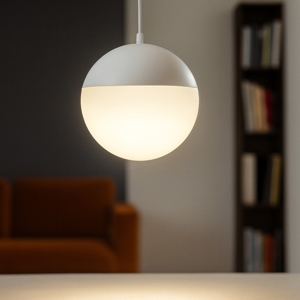 Lampada pendente a sospensione sfera bianca led 10w 3000k