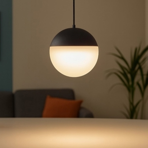 Lampada a sospensione sfera nera led 10w 3000k