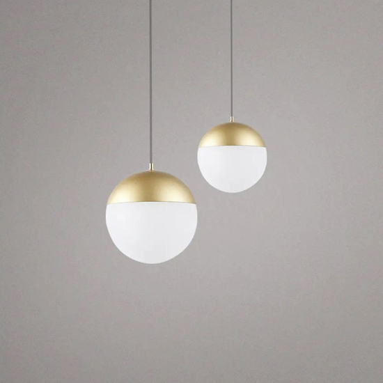 Lampada a sospensione dorata sfera led 10w 3000k