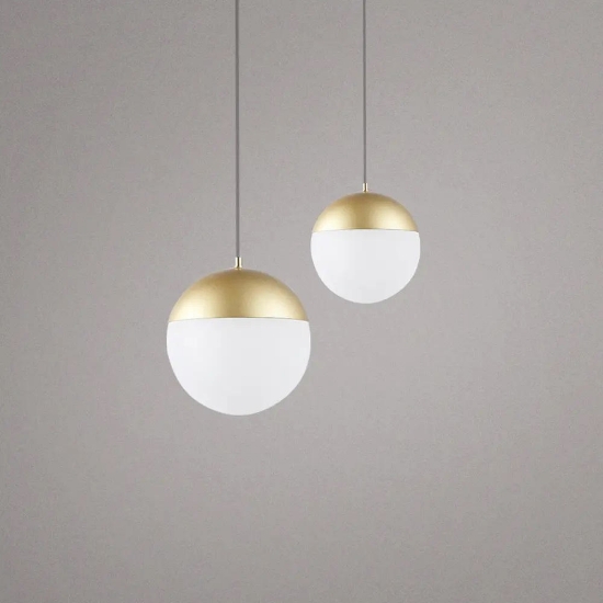 Lampada a sospensione per bagno sfera dorata led 10w 3000k
