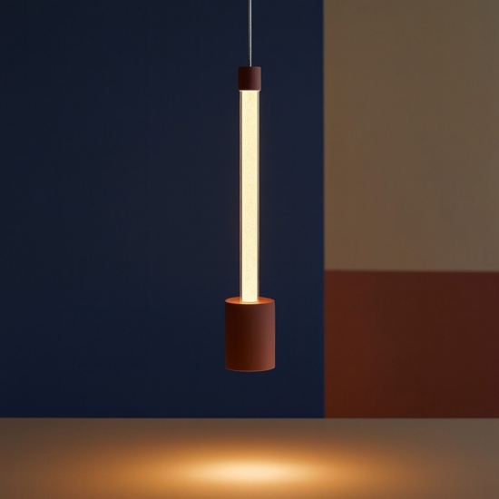 Lampada a sospensione marrone cammello led 7w 3000k moderna