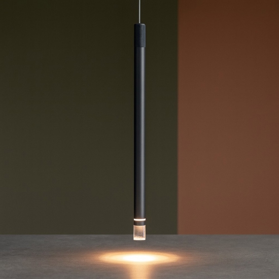 Lampada a sospensione led 7w 3000k cilindro design antracite