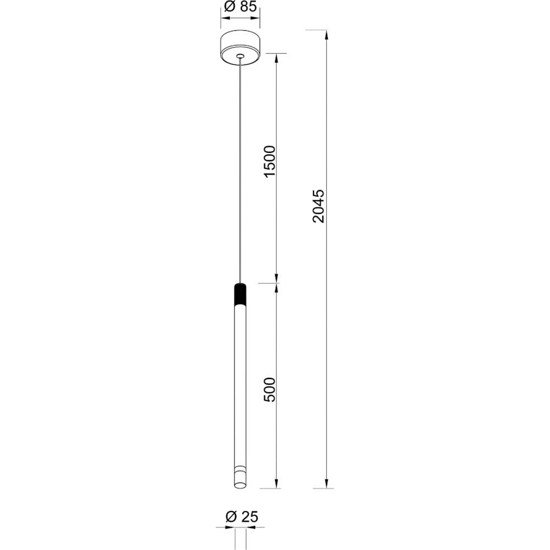 Lampada a sospensione led 7w 3000k cilindro design antracite