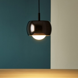 Lampada a sospensione sfera cromo scuro