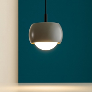 Lampada pendente sospensione sferica grigio