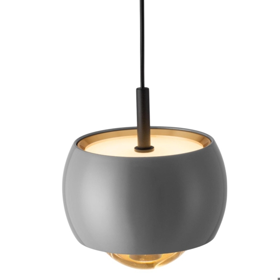 Lampada pendente sospensione sferica grigio