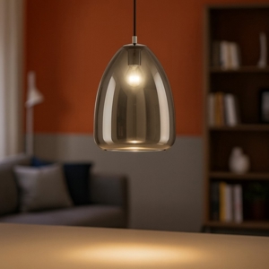 Eglo alobrase lampada a sospensione 30cm vetro fume specchiato