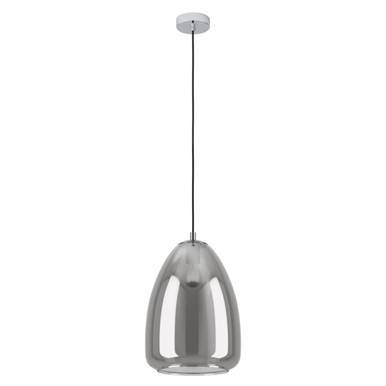 Eglo alobrase lampada a sospensione 30cm vetro fume specchiato