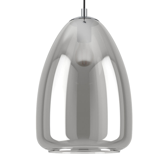 Eglo alobrase lampada a sospensione 30cm vetro fume specchiato