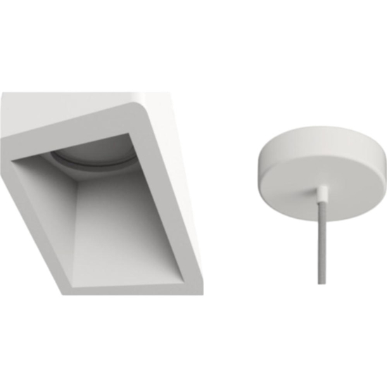 Lampada pendente a sospensione bianca in gesso assimetrica