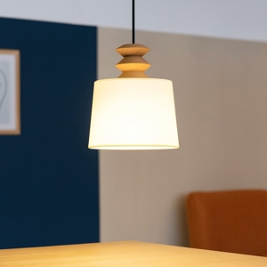 Visualizza i dettagli per Lampada a sospensione vetro bianco legno fp Lampada a sospensione vetro bianco legno fp