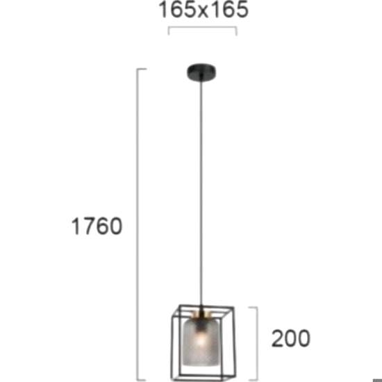 Lampada a sospensione nera in vetro fp