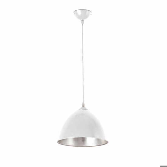 Lampadario da cucina cupola metallo bianco argento fp