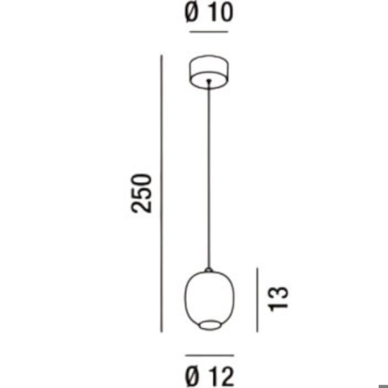 Lampada a sospensione marrone led 9w 3000k perenz bullet