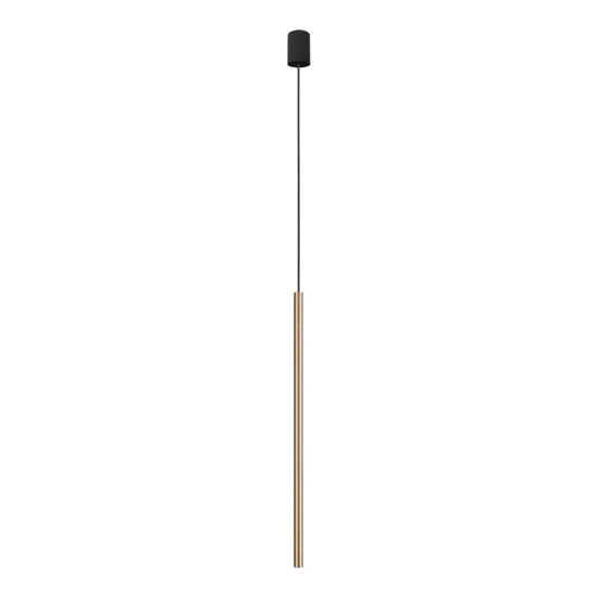 Lampada a sospensione cilindro oro satinato