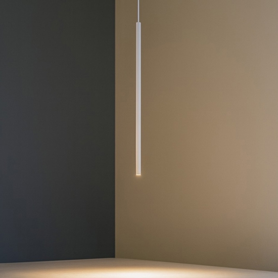 Lampada a sospensione bianca moderna cilindro sottile per comodini