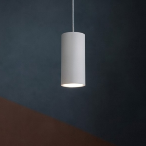 Lampada a sospensione cilindro corto bianco per isola