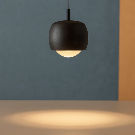 Lampada a sospensione nera led 12w 3000k design