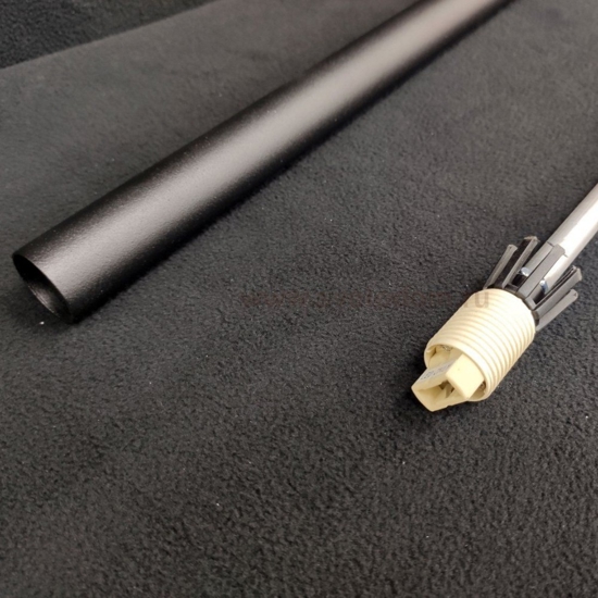 Lampada a sospensione nera cilindro lungo 100 cm
