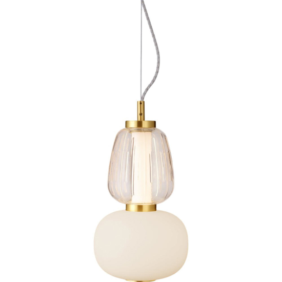 Lampada dorata led a sospensione sfere vetro per camera da letto