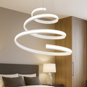 Lampadario per camera da letto led 40w 3000k spiral vivida
