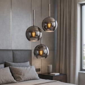 Lampadario per camera da letto vetri cromo top light