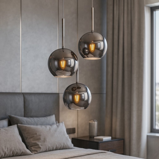 Lampadario per camera da letto vetri cromo top light
