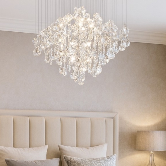 Lampadario di cristallo per camera da letto affralux rotondo