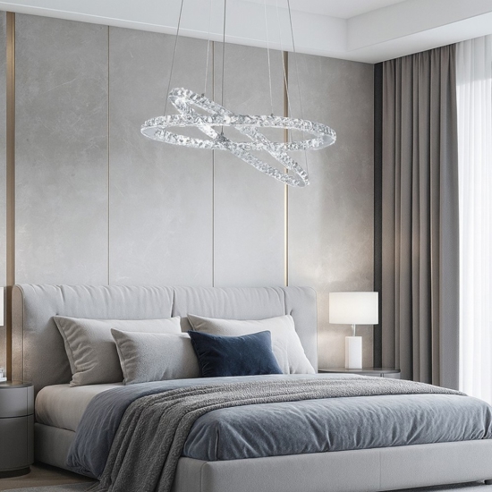 Varrazo eglo lampadario anelli di cristallo per stanza da letto
