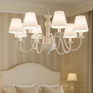 Lampadario per camera da letto bianco shabby chic ducale perenz
