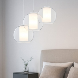 Lampadario per camera da letto sfere vetro a cascata bolsano eglo