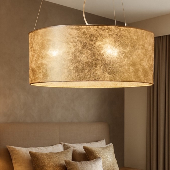 Lampadario stanza da letto classica cilindro oro viserbella eglo