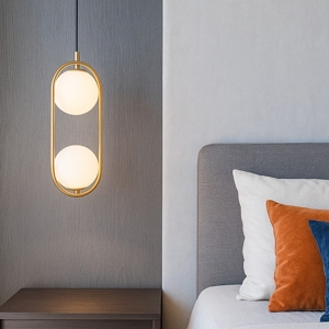 Lampadario pendente oro per comodini camera da letto