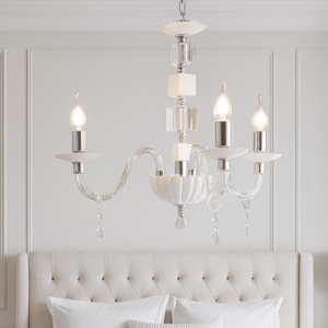 Visualizza i dettagli per Ondaluce lampadario stanza da letto classico vetro cristallo bianco tre luci Ondaluce lampadario stanza da letto classico vetro cristallo bianco tre luci