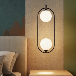 Maytoni lampadario nero pendente per comodino camera da letto